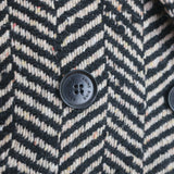 ANINE BING Diana Blazer Beige & Black Fishbone Tweed Size Medium