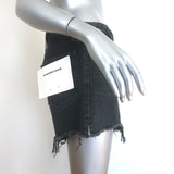 Alexander Wang Bite High Rise Denim Shorts Black Cotton Size 29 NEW