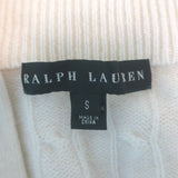 Ralph Lauren Black Label Cable Knit Cashmere Collared Sweater Cream Size Small