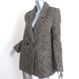 ANINE BING Diana Blazer Beige & Black Fishbone Tweed Size Medium