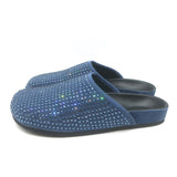Sandro Elypsee Rhinestone-Embellished Clog Mules Blue Suede Size 41 NEW