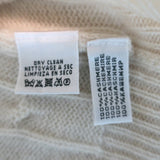 Ralph Lauren Black Label Cable Knit Cashmere Collared Sweater Cream Size Small