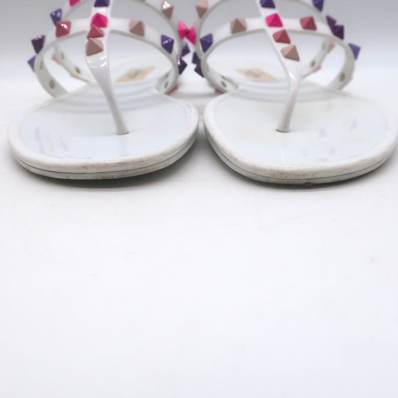 Valentino Rockstud Jelly Sandals White/Multicolor Size 38