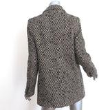 ANINE BING Diana Blazer Beige & Black Fishbone Tweed Size Medium