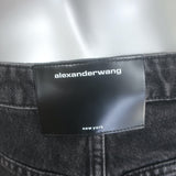 Alexander Wang Bite High Rise Denim Shorts Black Cotton Size 29 NEW
