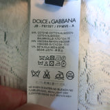Dolce & Gabbana Rose Print Jacquard Short Sleeve Top Cream Cotton-Blend Size 44