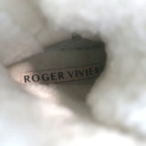 Roger Vivier Walky Viv Crystal Buckle Shearling Boots Beige Suede Size 38.5