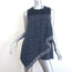 Proenza Schouler Asymmetric Sleeveless Top Navy Printed Silk Crepe Size 4