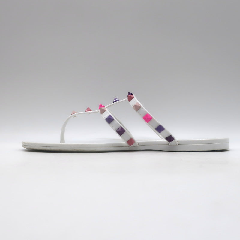 Valentino Rockstud Jelly Sandals White/Multicolor Size 38