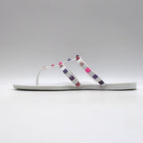 Valentino Rockstud Jelly Sandals White/Multicolor Size 38