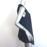 Proenza Schouler Asymmetric Sleeveless Top Navy Printed Silk Crepe Size 4