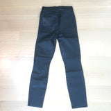 Veronica Beard Debbie Lamb Leather Button-Fly Skinny Pants Black Size 25 NEW