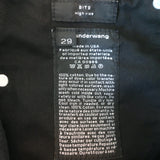 Alexander Wang Bite High Rise Denim Shorts Black Cotton Size 29 NEW