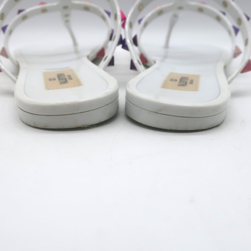 Valentino Rockstud Jelly Sandals White/Multicolor Size 38
