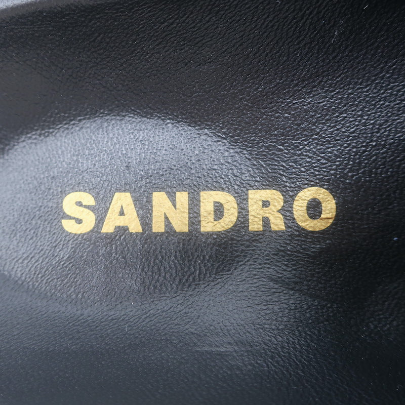 Sandro Elypsee Rhinestone-Embellished Clog Mules Blue Suede Size 41 NEW
