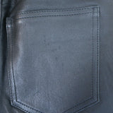 Veronica Beard Debbie Lamb Leather Button-Fly Skinny Pants Black Size 25 NEW