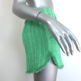 Maje Ivete Frayed Tweed Shorts Green Size 38 NEW