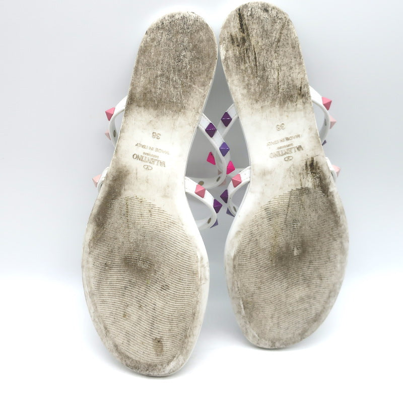 Valentino Rockstud Jelly Sandals White/Multicolor Size 38
