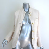 Rag & Bone Slade Tweed Blazer Cream Cotton Size 8 Button-Front Jacket