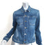 L'Agence Celine Slim Fit Distressed Denim Jacket Blue Size Medium