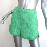 Maje Ivete Frayed Tweed Shorts Green Size 38 NEW
