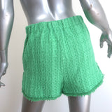 Maje Ivete Frayed Tweed Shorts Green Size 38 NEW