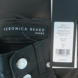Veronica Beard Debbie Lamb Leather Button-Fly Skinny Pants Black Size 25 NEW