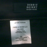 Veronica Beard Debbie Lamb Leather Button-Fly Skinny Pants Black Size 25 NEW