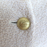 Rag & Bone Slade Tweed Blazer Cream Cotton Size 8 Button-Front Jacket