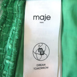 Maje Ivete Frayed Tweed Shorts Green Size 38 NEW