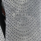 Alaia Chamois Minimal Flatform Sandals Black Scalloped Suede Size 37