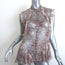 Alexander McQueen Sleeveless Ruffle Blouse Light Pink Floral Print Silk Size 42