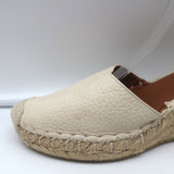 Valentino Rockstud Double Espadrille Wedges Cream Leather Size 38