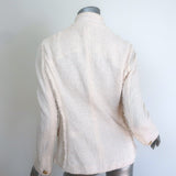 Rag & Bone Slade Tweed Blazer Cream Cotton Size 8 Button-Front Jacket
