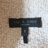 Rag & Bone Slade Tweed Blazer Cream Cotton Size 8 Button-Front Jacket