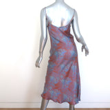 Silk Laundry 90's Slip Dress Purple Daze Printed Satin Size Small