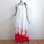 Proenza Schouler Tie-Neck Maxi Dress White/Red Mono Floral Printed Crepe Size 2