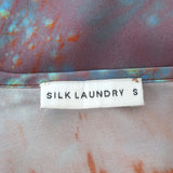 Silk Laundry 90's Slip Dress Purple Daze Printed Satin Size Small