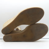 Valentino Rockstud Double Espadrille Wedges Cream Leather Size 38