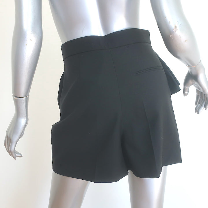 Alexander McQueen Ruffled Wool Shorts Black Size 40 NEW