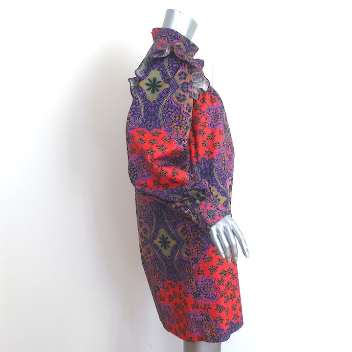 XIRENA Long Sleeve Mini Dress Nyla Black Opal Printed Cotton Size Medium NEW