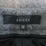 Gucci Tom Ford Herringbone Straight Leg Trousers Gray Wool Size 38