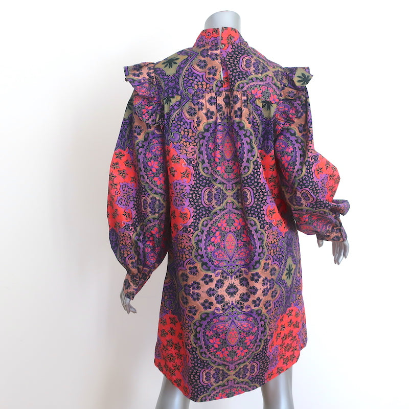 XIRENA Long Sleeve Mini Dress Nyla Black Opal Printed Cotton Size Medium NEW