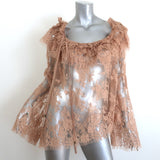 Zimmermann Bowerbird Off the Shoulder Lace Blouse Tan Size 3 Long Sleeve Top