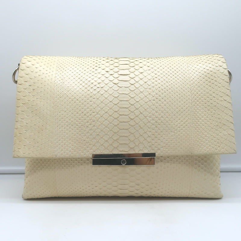 Celine Blade Shoulder Bag Cream Snakeskin Medium Crossbody