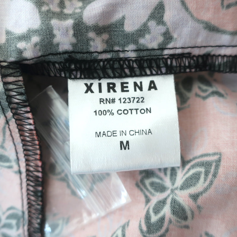 XIRENA Long Sleeve Mini Dress Nyla Black Opal Printed Cotton Size Medium NEW