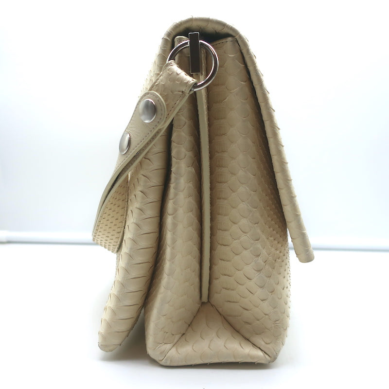 Celine Blade Shoulder Bag Cream Snakeskin Medium Crossbody