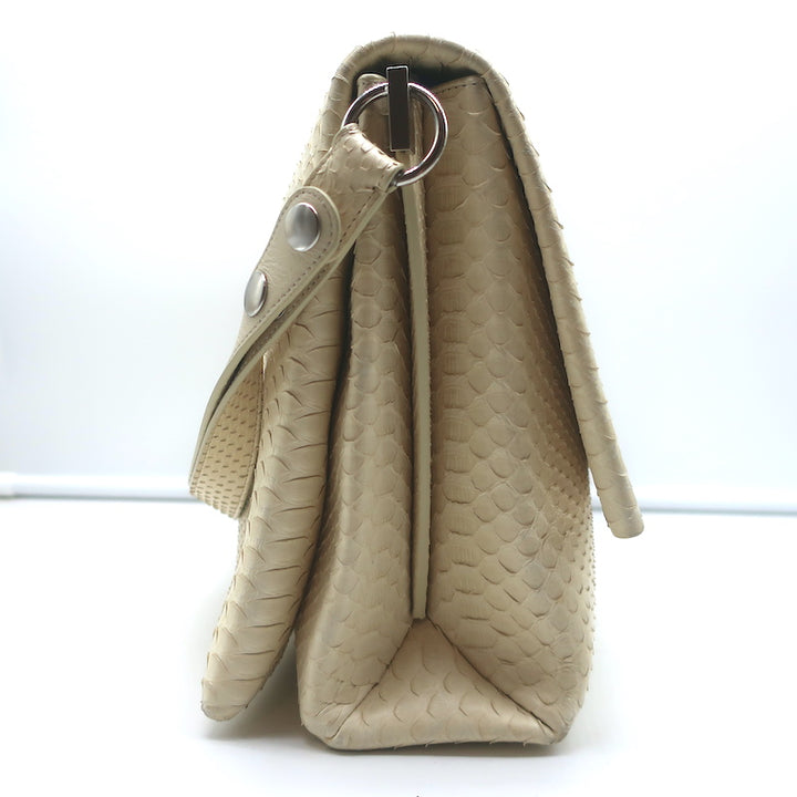 Celine Blade Shoulder Bag Cream Snakeskin Medium Crossbody