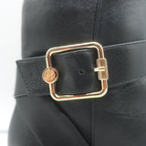 Jimmy Choo Clarice 45 Buckle Ankle Boots Black Leather Size 37 Low-Heel Booties