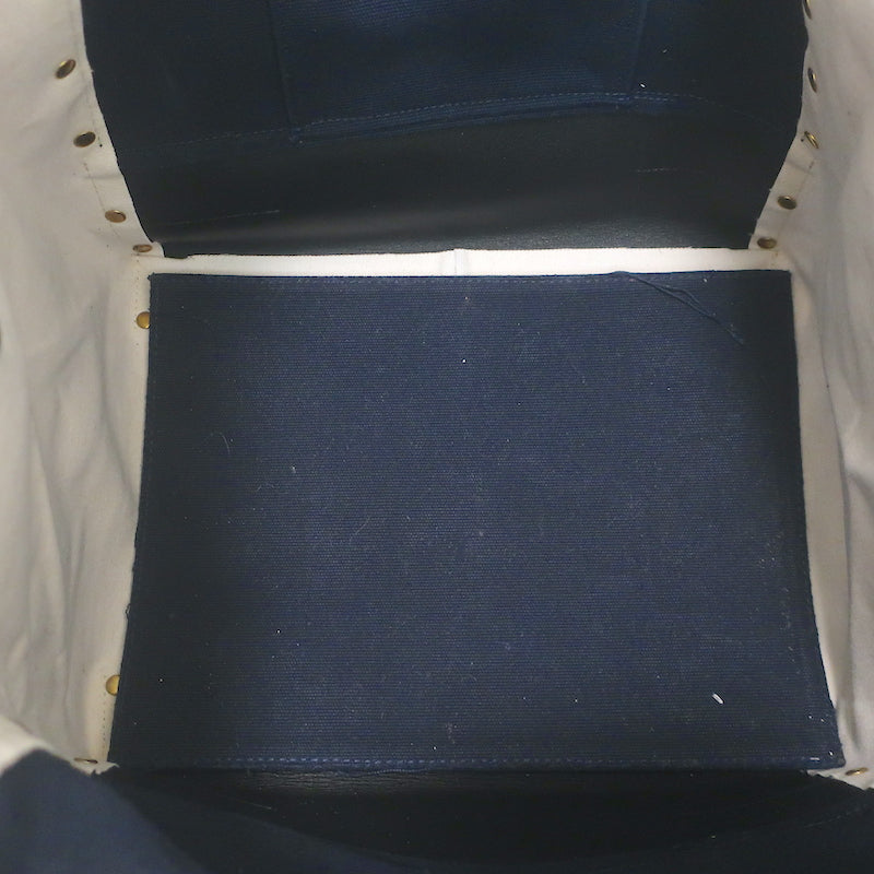 Sacai Tote Navy Canvas Large Shoulder Bag